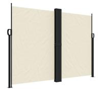 Auvent Latéral Rétractable Crème 180x1200 cm - Brise-Vue Rétractable Extérieur et Intérieur pour Balcon, Terrasse, Jardin, Bureau et Studio - Paravent Extérieur en Polyester avec Cadre Acier/Aluminium