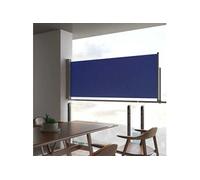 Auvent latéral rétractable de patio 100x300 cm Bleu