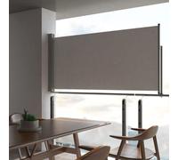 Auvent Latéral Rétractable de Patio 120x300 cm Gris Pare-vue Brise-vent
