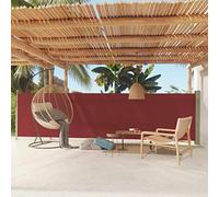 Auvent latéral rétractable de Patio 140x600 cm Rouge Vie en extérieur