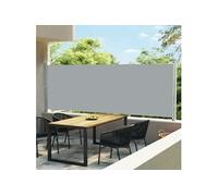 vidaXL Auvent Latéral Rétractable de Patio, Brise-Vue, Écran d'Intimité, Pare-Soleil, Store de Jardin Terrasse Patio, 600x160 cm Gris