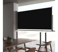 Auvent latéral rétractable de patio 80x300 cm Noir Noir G