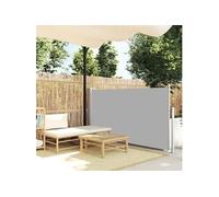vidaXL Auvent Latéral Rétractable de Patio Store Latéral Brise-Vue Abri Soleil Jardin Terrasse Balcon Exterieur Résistant aux UV 100x500 cm Gris