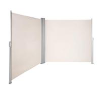 Auvent latéral rétractable double face pliable en polyester imperméable et résistant aux UV pour balcon et terrasse - 1,6 x 8 m