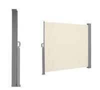 Auvent Latéral Rétractable,Écran De Confidentialité Pliable,Séparateur De | Imperméable,Conception Inclinable Et Traction Latérale,Pare-soleil Manuel Coupe-vent,Écran(Beige,1.6x3m/5x10ft)