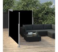 vidaXL Auvent Latéral Rétractable Store Latéral Brise-Vue Abri Soleil Jardin Terrasse Balcon Exterieur Résistant aux UV Noir 100x600 cm