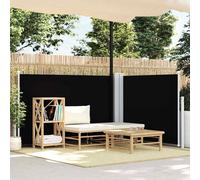 Auvent Latéral Rétractable Noir 100x600 cm Terrasse Jardin Extérieur vidaXL