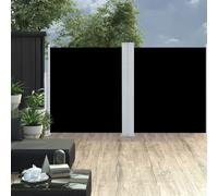 Auvent Latéral Rétractable Noir 140x600 cm Pare-brise Balcon Terrasse vidaXL