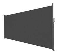 Auvent latéral rétractable Outsunny, 420 x 185 cm, pare-soleil extensible d'extérieur en aluminium, protection solaire UV50+ et intimité, hydrofuge, pour balcon, jardin et terrasse, gris foncé