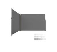 Auvent Latéral Rétractable Paravent Extérieur Séparation 200x600 cm Gris