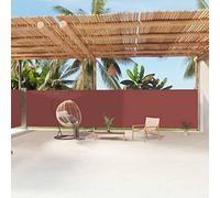 Auvent latéral rétractable pour extérieur, 180 x 1200 cm, enroulable automatique, pour terrasse, jardin, séparateur en tissu marron, résistant aux intempéries