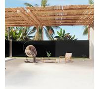 Auvent latéral rétractable pour extérieur - 180 x 1200 cm - Noir - Enrouleur automatique - Pour terrasse - Tissu résistant aux intempéries - Séparateur d'extérieur élégant