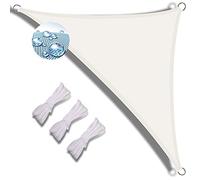 Auvent latéral triangulaire rétractable résistant aux UV pour jardin, terrasse et terrasse, blanc, avec corde de fixation, parfait pour la protection solaire et l'intimité