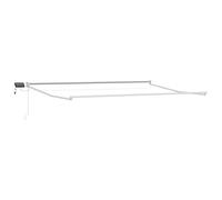 Auvent manuel à bras articulé, blanc, 4 x 3 m, avec LED à énergie solaire, tissu polyester résistant aux intempéries, cadre en aluminium résistant à la corrosion, pour terrasse, balcon, extérieur