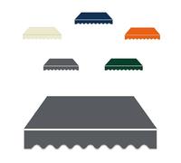 Auvent manuel en tissu de rechange pour fenêtres, toile pour stores avec pince rétractable, auvent de marché, terrasse (gris, 4,6 x 2 m)