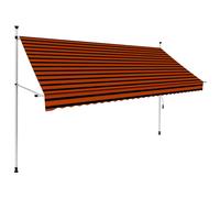 Auvent Manuel Rétractable 150 Cm Orange Et Marron