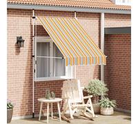 Auvent Rétractable Manuel 150 Cm Rayures Jaunes Et Bleues Jaune