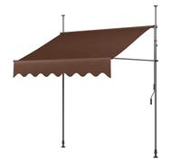 Auvent manuel rétractable 2 x 1,2 m 2,5 x 1,2 m 3 x 1,2 m en aluminium pour terrasse et balcon, imperméable, protection solaire, résistant aux UV, facile à installer