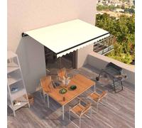 Auvent Manuel Rétractable 400x350 cm Jaune et Blanc Store Balcon Jardin vidaXL