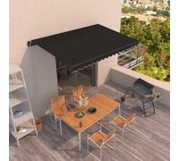 Auvent Manuel Rétractable 400x350 cm Jaune et Blanc Store Balcon Jardin vidaXL