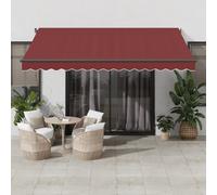 Vidaxl Auvent Manuel Rétractable Bordeaux 500x300 Cm