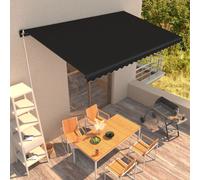 Auvent Manuel Rétractable 450x300 cm Bleu et Blanc Store Terrasse vidaXL