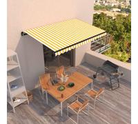 Auvent Manuel Rétractable 450x300 cm Bleu et Blanc Store Terrasse vidaXL