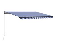 vidaXL Luifel handmatig uittrekbaar 450x300 cm blauw en wit3055194 G