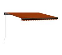 Auvent Manuel Rétractable 450x300 cm Orange et Marron Store Terrasse vidaXL