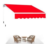 Auvent manuel rétractable 5 x 1,5 m, 5 x 2 m, 5 x 2,5 m, imperméable, protection UV, auvent de terrasse, facile à installer, tissu durable, idéal pour les jardins et balcons