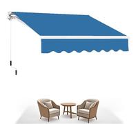 Auvent manuel rétractable - 5 x 1,5 m - 5 x 2 m - 5 x 2,5 m - Imperméable - Protection UV - Facile à installer - Durable - Parfait pour le jardin, le balcon et la terrasse.