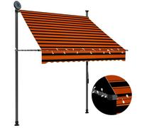 Auvent Manuel Rétractable Avec Led 150 Cm Orange Et Marron