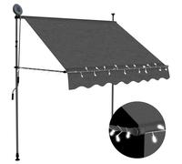 Auvent Manuel Rétractable avec LED Anthracite 200 cm