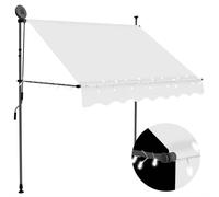 Auvent manuel rétractable avec LED 300 cm Crème