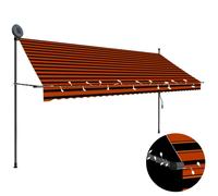 Auvent Manuel Rétractable Avec Led 250 Cm Orange Et Marron