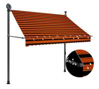 Auvent Manuel Rétractable Avec Led 400 Cm Orange Et Marron