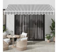 Auvent Manuel Rétractable avec LED 400x350 cm Anthracite Store Balcon vidaXL