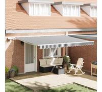 Auvent Manuel Rétractable avec LED 450x300 cm Crème Store Balcon Jardin vidaXL