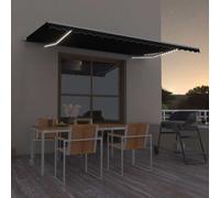 Auvent Manuel Rétractable avec LED 500x300 cm Crème Store Balcon Jardin vidaXL