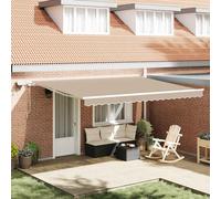 vidaXL Auvent rétractable manuel 500×350 cm crème avec LED