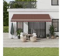 vidaXL Auvent rétractable manuel 500×350 cm crème avec LED