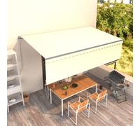 Vidaxl Auvent Manuel Rétractable Avec Store 3x2,5 M Crème