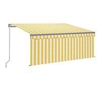 vidaXL Auvent manuel rétractable 3069378 - 3 x 2,5 m Jaune/Blanc Protection UV