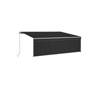 Auvent manuel rétractable avec store 4,5x3 m Anthracite