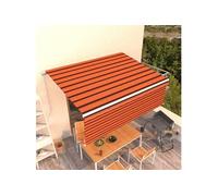 Vidaxl Auvent Manuel Rétractable Avec Store 4,5x3 M Orange Et Marron