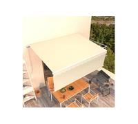 vidaXL Auvent manuel rétractable avec store banne pliable 4x3 m protection contre les UV Crème
