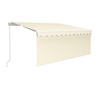 Auvent Manuel Rétractable Avec Store Et Led 3x2,5 M Crème Vidaxl