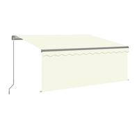 Auvent Manuel Rétractable Avec Store Et Led 3x2,5 M Crème Vidaxl