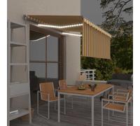 Luifel handmatig uittrekbaar rolgordijn LED 3,5x2,5 m geel wit3069403