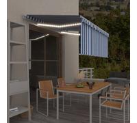 Auvent Manuel Rétractable avec Store et LED 4x3 m Orange Marron Banne vidaXL
